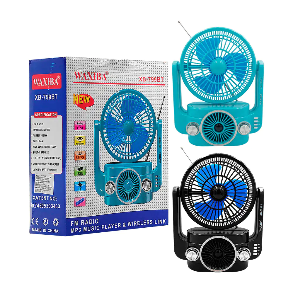 Radio ventilador de mano bluetooth waxiba inalámbrico, recargable, va…