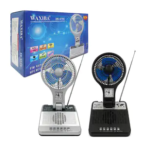 Radio ventilador waxiba inalámbrico y recargable con reloj análogo, v…