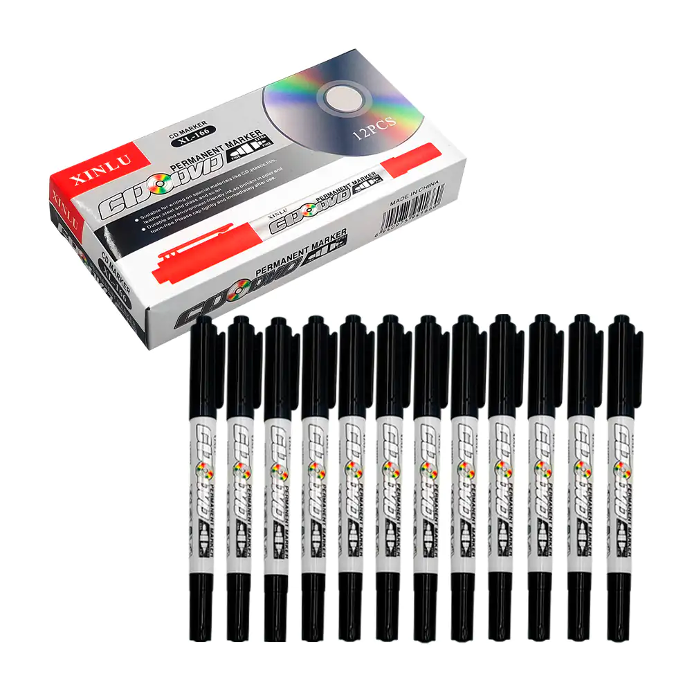 Caja con 12 plumones / marcadores xinlu permanentes de doble punta, v…