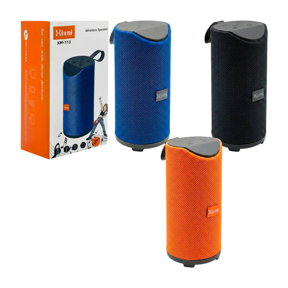 Bocina cilindríca bluetooth xinmi portátil con entrada para usb y tar…