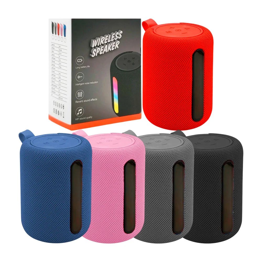 Bocina cilindríca bluetooth con puerto usb-tf y luces rgb, 5w, varied…