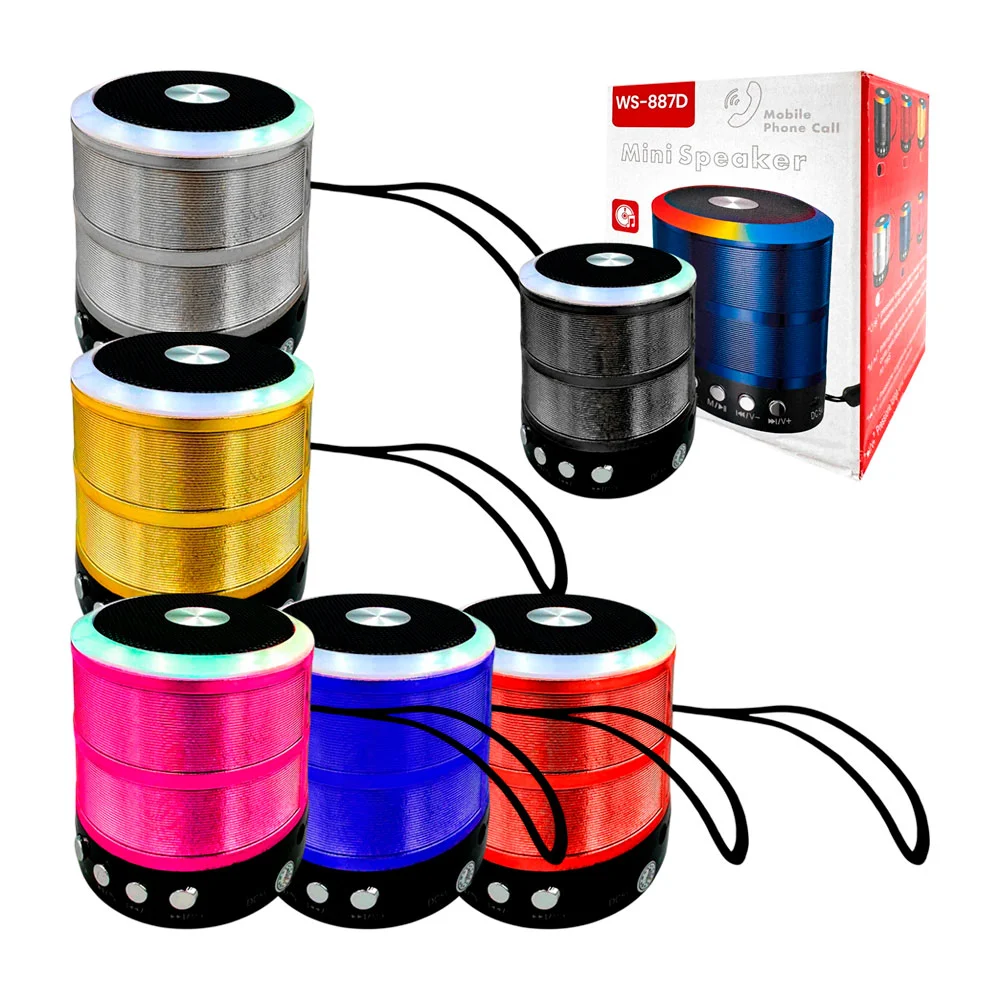 Bocina circular mini portátil bluetooth, recargable. luces RGB, con e…