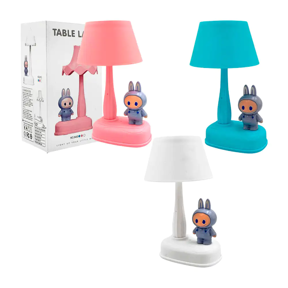 Lámpara decorativa para escritorio con figura y stickers de labubu, v…