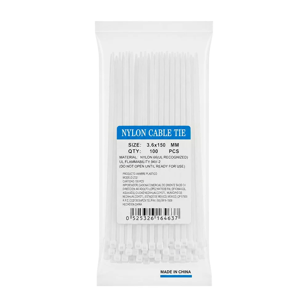 Paquete con 100 cinchos de plastico 3.6x150mm