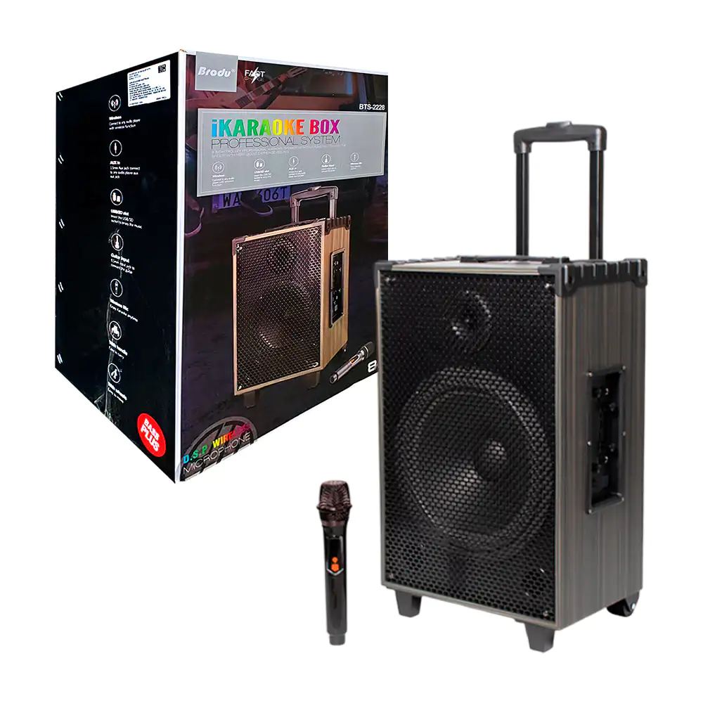 Bocina de karaoke brodu profesional de 8 pulgadas con micrófono y dis…