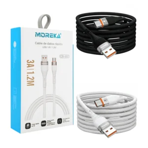 Cable de carga rápida usb a v8, con recubrimiento de malla textil
