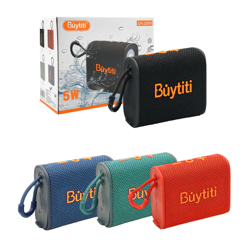 Bocina inalámbrica bluetooth buytiti cuadrada con luz rgb + asa, vari…