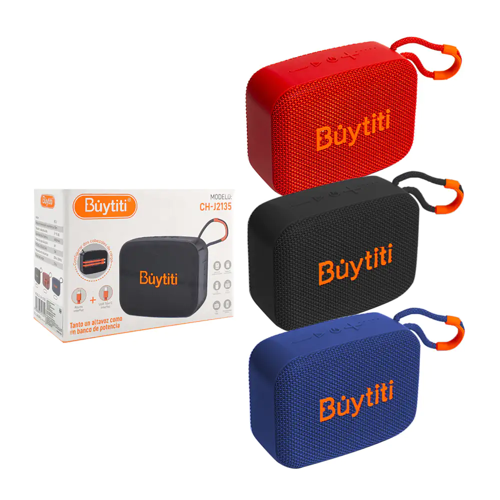 Bocina inalámbrica portátil + 2 cables cargadores tipo c y lightning,…