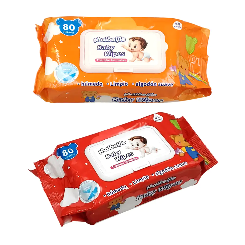 Paquete de 80 toallitas húmedas infantiles, con algodón suave y sin a…
