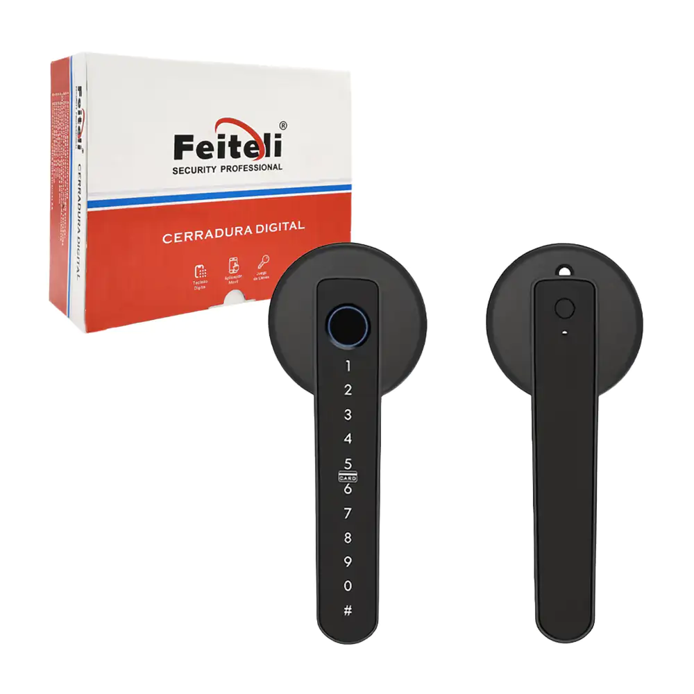 Cerradura digital de manija con huella dactilar, teclado + lector de …
