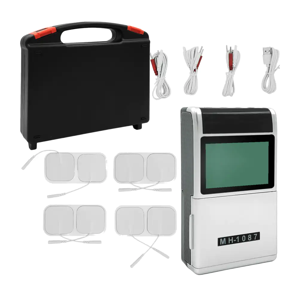 Estuche con maquina masajeadora para electroterapia y 4 conectores pa…