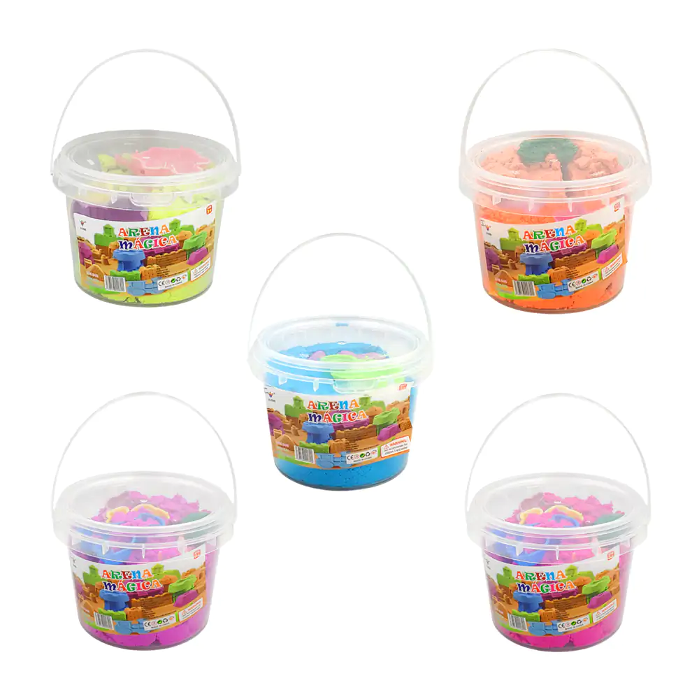 Bote con 500g de arena mágica, textura suave + accesorios, variedad d…
