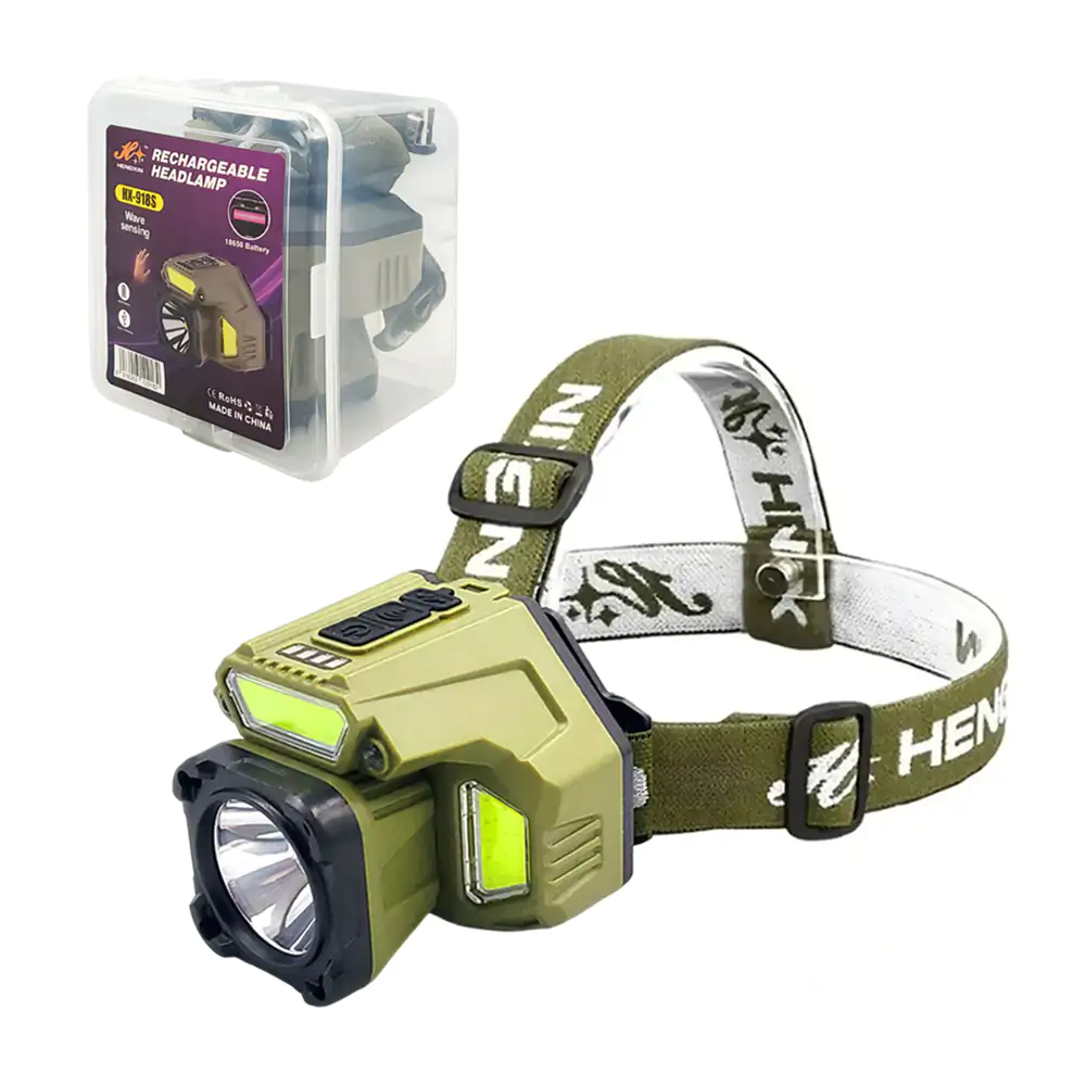 Lámpara / linterna de cabeza recargable con diseño tipo cámara y 5 mo…