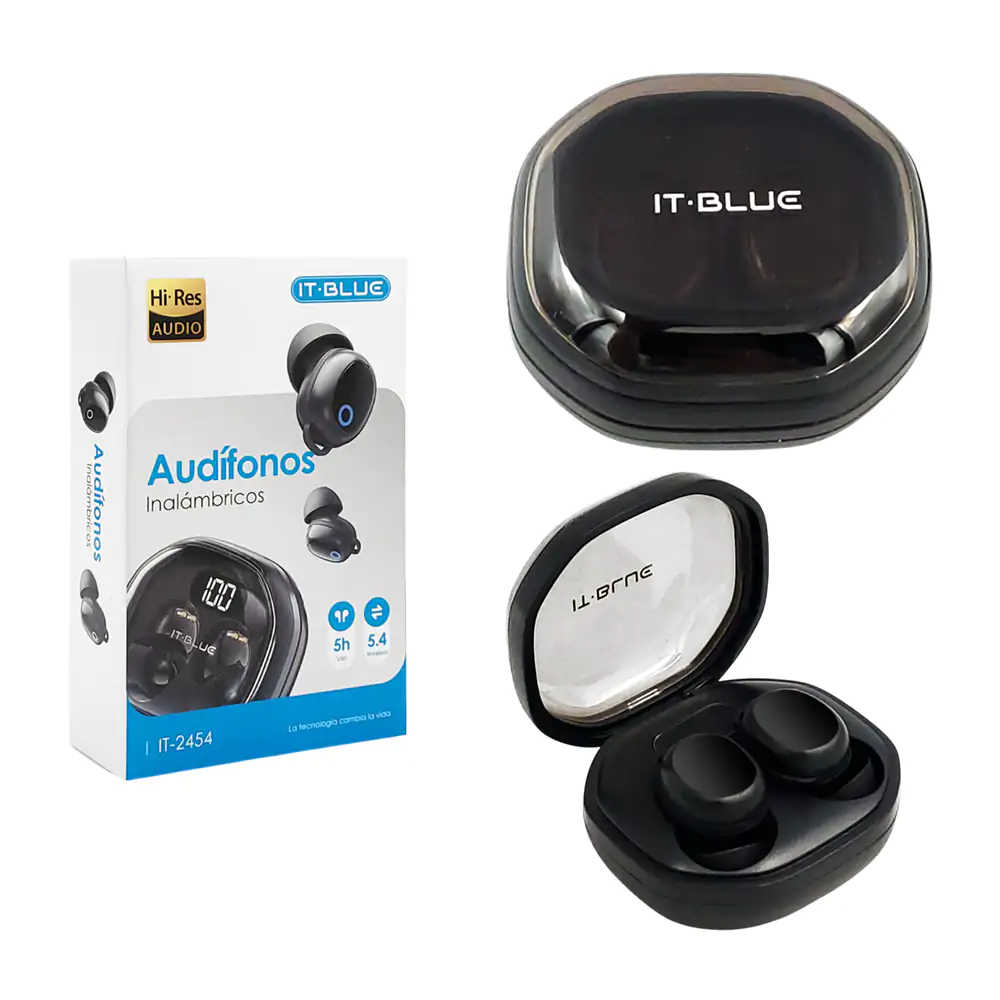 Audífonos inalámbricos in-ear y estuche transparente con indicador de…