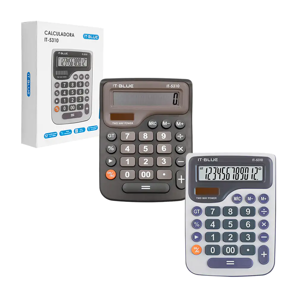 Calculadora electrónica de energía dual con pantalla digital para 12 …