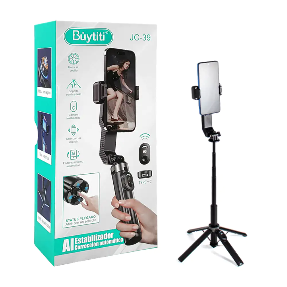 Selfie stick buytiti extensible con soporte y giro 360 grados, multif…