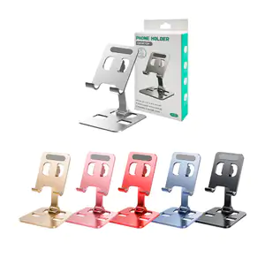 Soporte metálico de escritorio para celular con ángulo de 180°, varie…