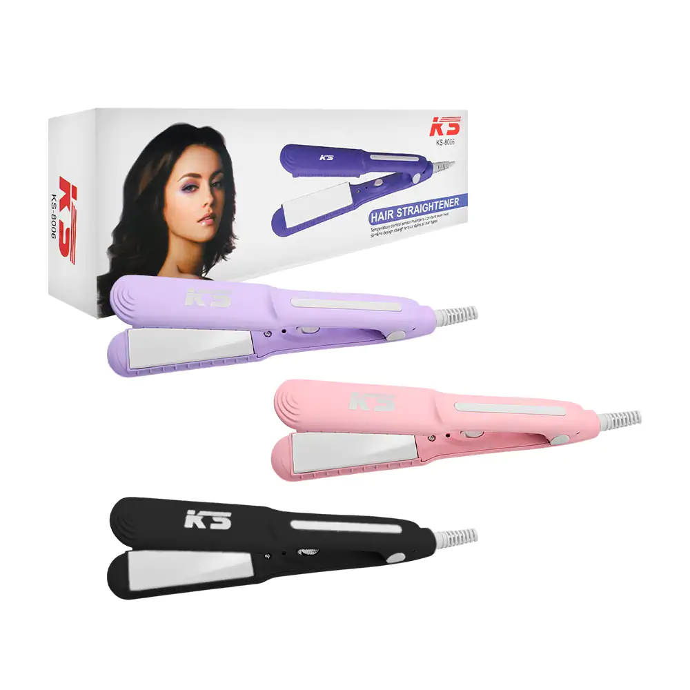 Plancha alciadora ks para cabello de 45w, con placa de cerámica