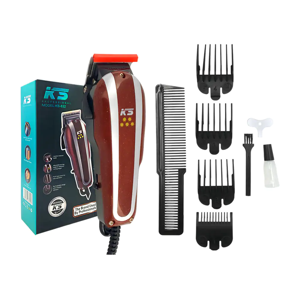 Máquina rasuradora ks profesional para cortar el cabello con 4 cabeza…