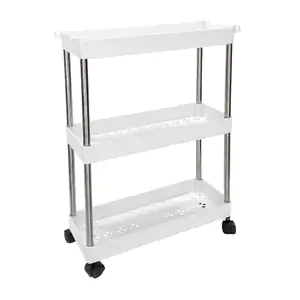 Estante organizador móvil para cocina de 3 niveles con accesorios, 37…