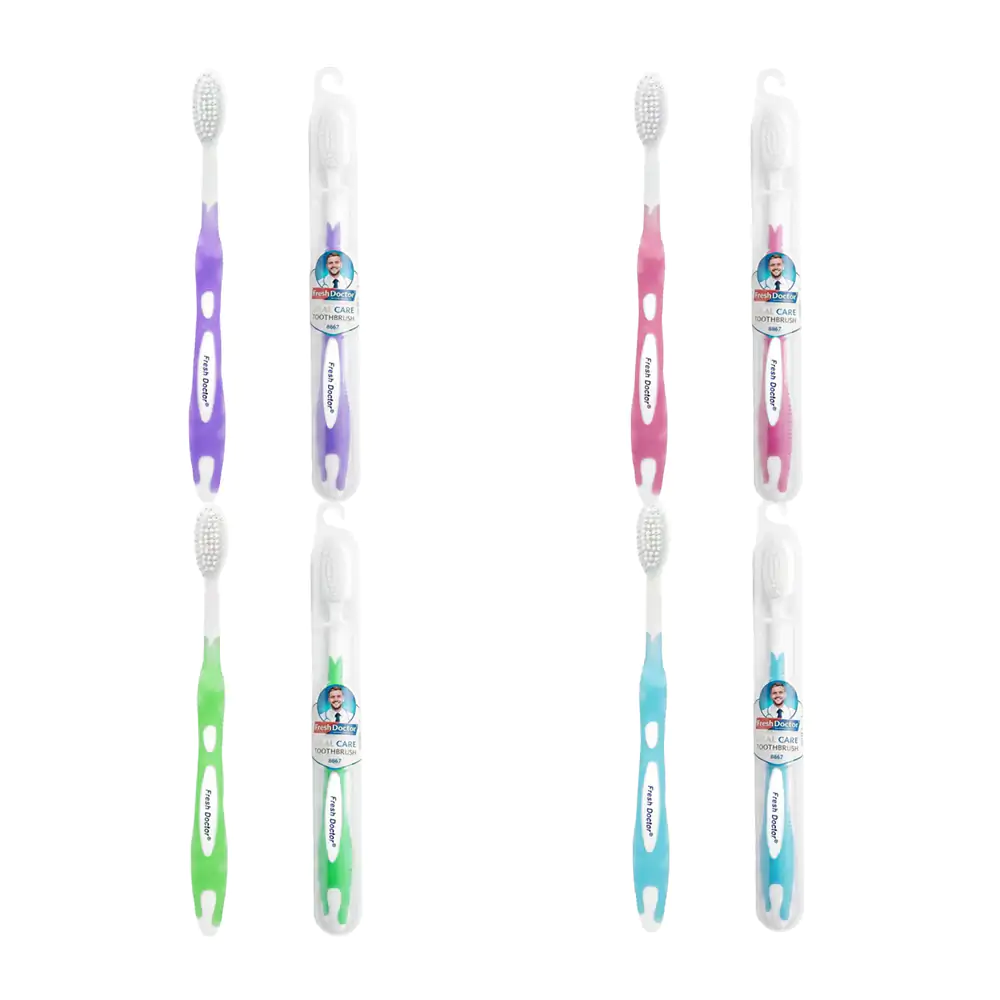 Cepillo de dientes grande con cerdas suaves fresh doctor + estuche, v…
