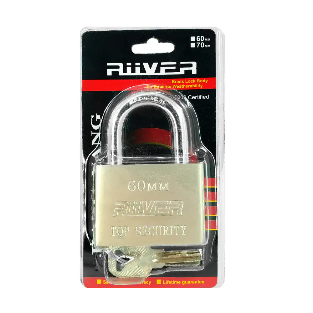 Candado de seguridad riiver de 60mm con juego de 3 llaves de repuesto