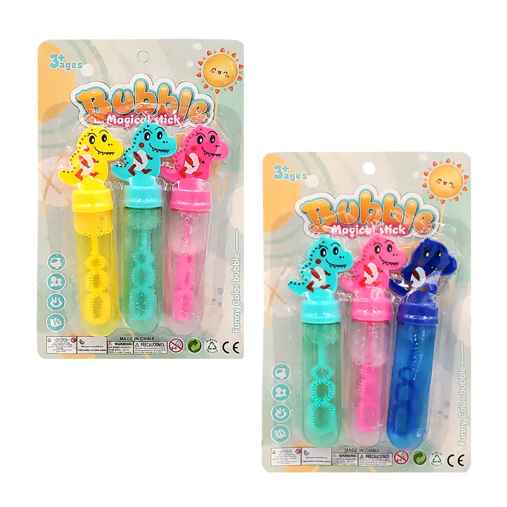Blíster con 3 mini burbujeros, 14cm, decoración de dinosaurio kawaii,…