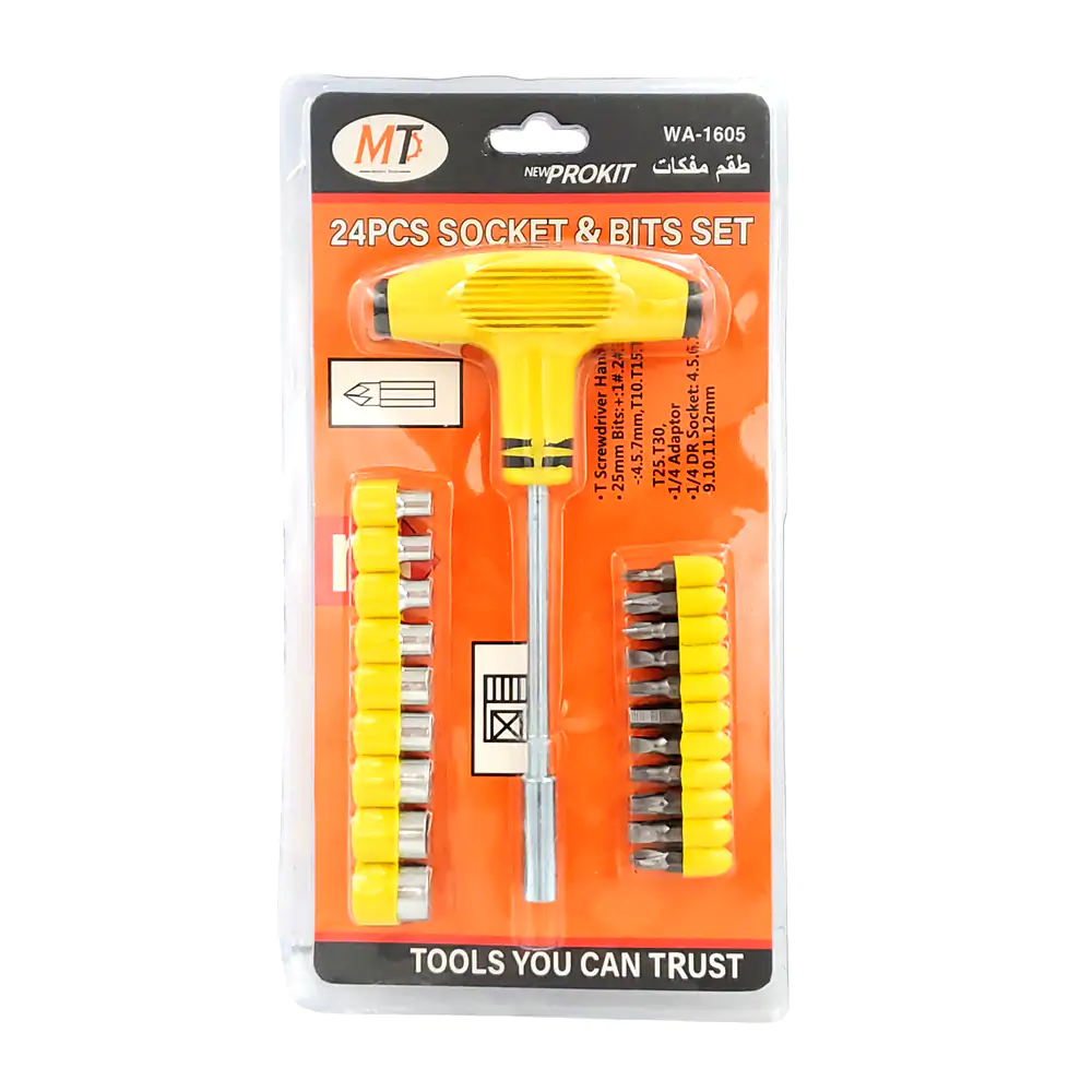 Set de 24 piezas con desarmador tipo cruz con puntas y dados intercam…