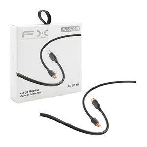 Cable tipo c a tipo c fx de 1m con carga rápida, 6a / wir-cc18