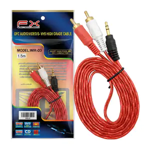Cable rca fx de audio con salida a auxiliar 3.5mm de 1.5m / wir-d3