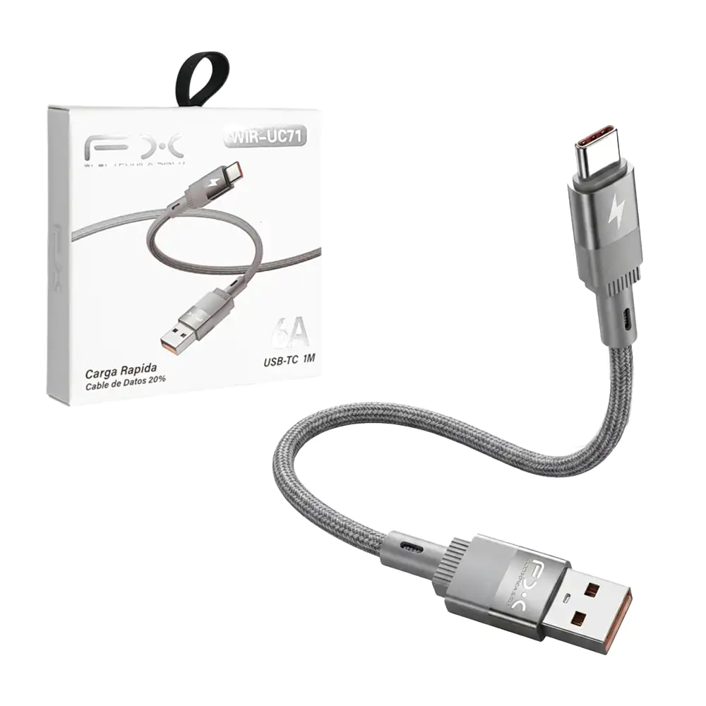 Cable fx usb a tipo c de 1m, refuerzo metálico + recubrimiento de mal…