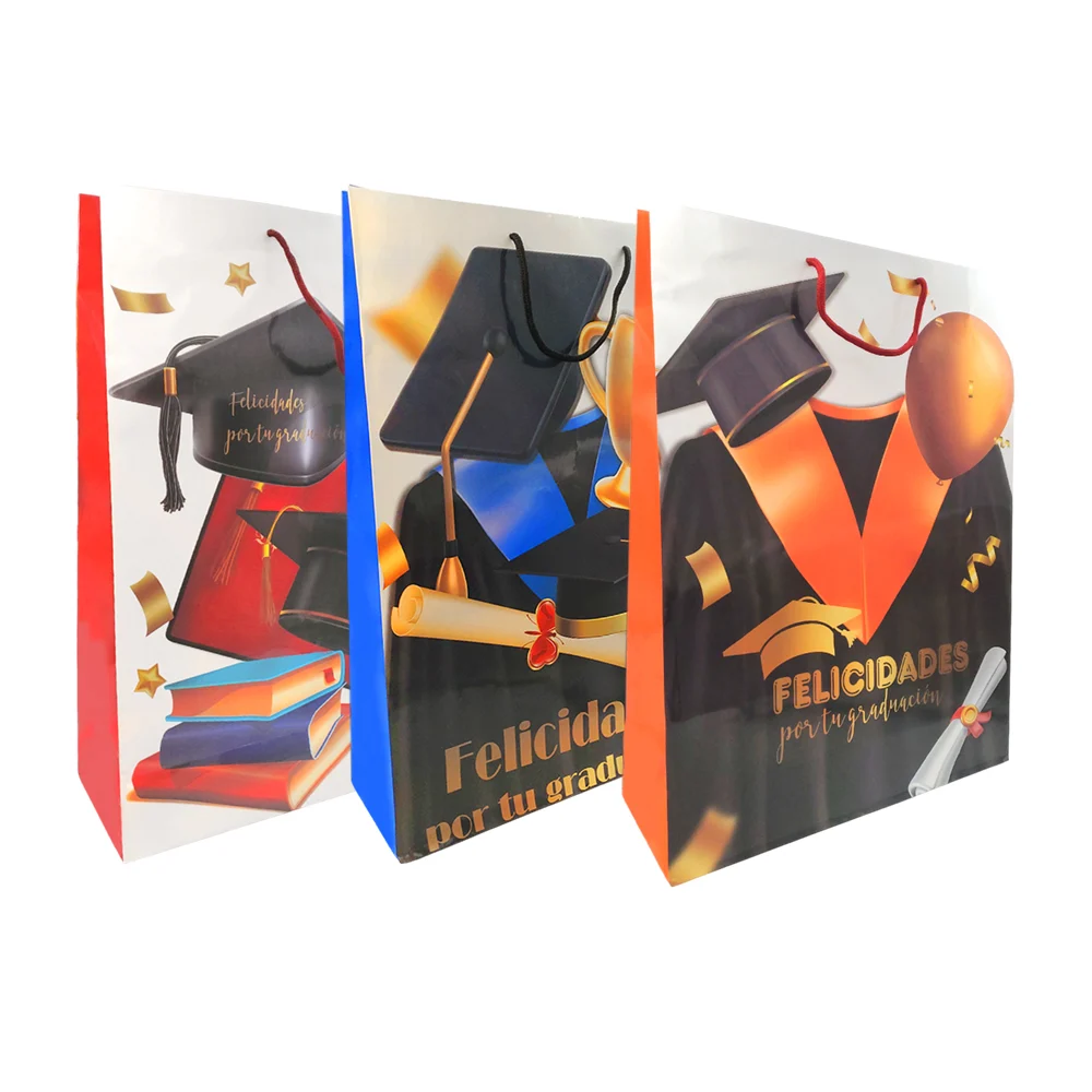 1pz Bolsa de regalo grande con temática de graduación, 32x44cm, varie…