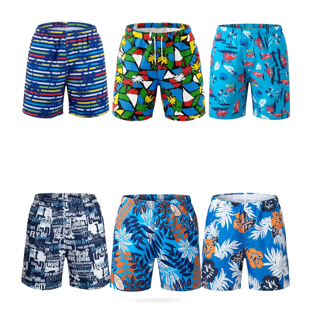Short darong para playa, tela ligera estampada, forro de red, modelos…