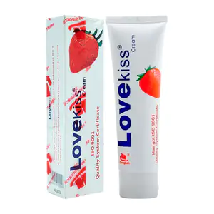 Lubricante love kiss femenino multifuncional, sabor fresas con crema,…
