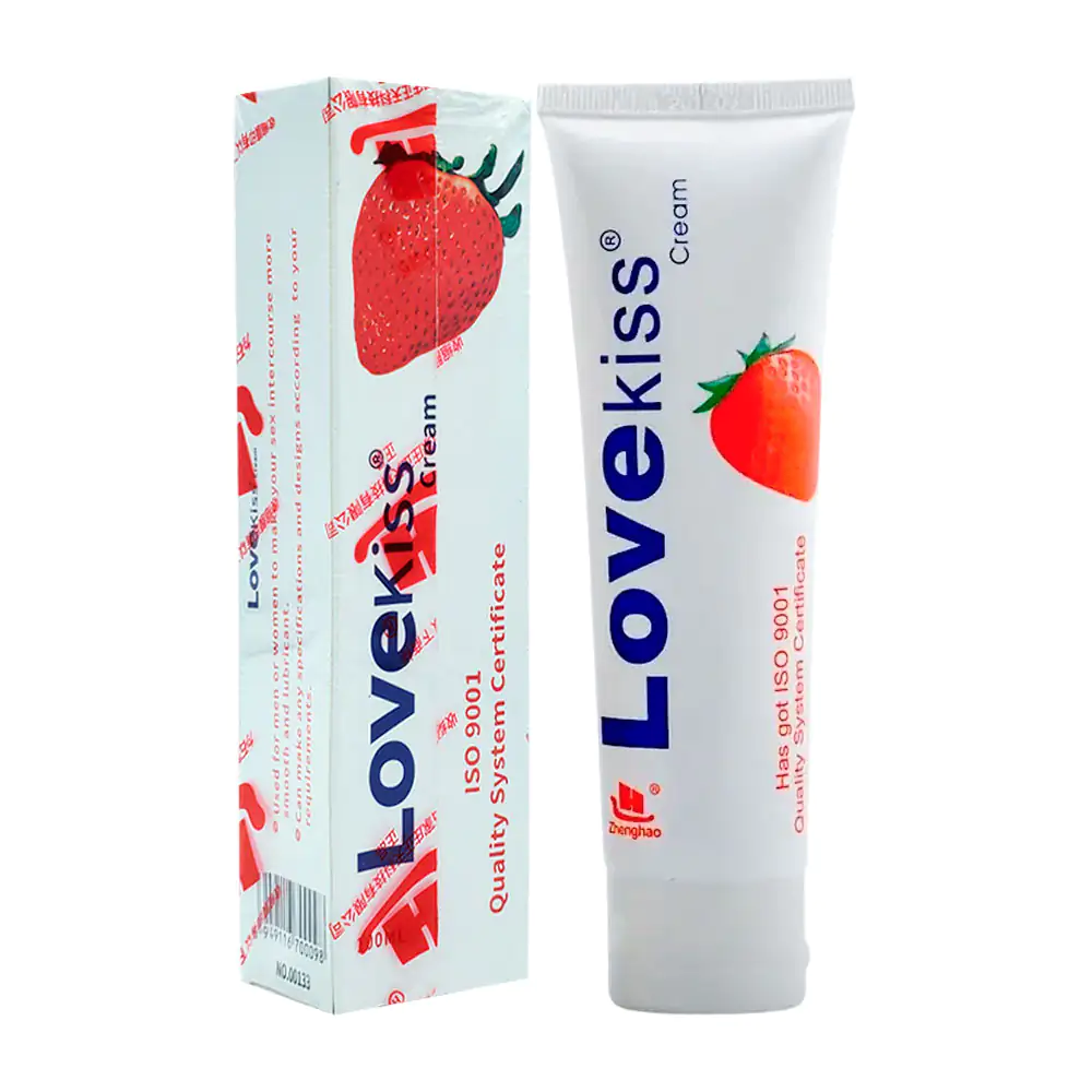 Lubricante love kiss femenino multifuncional, sabor fresas con crema,…