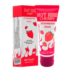 Lubricante analgesico hot kiss, sabor fresas con crema, 50ml / 00184