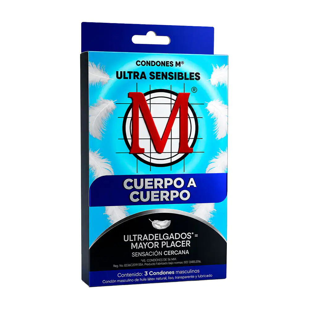 Paquete con 3 preservativos - condones M cuerpo a cuerpo ultra delgad…