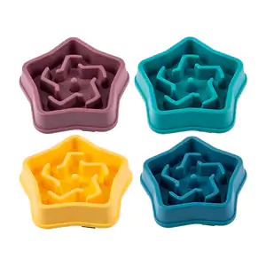 Plato entrenador antiasfixia para mascota en forma de estrella y labe…