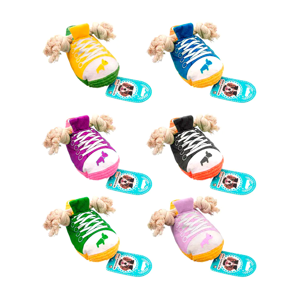 1pza peluche para mascota en forma de tenis con chifle y cuerda / 063…