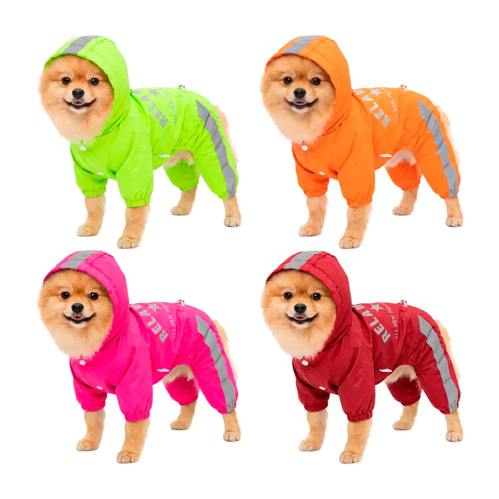 Chamarra tipo impermeable para mascota con gorro, talla s, variedad d…