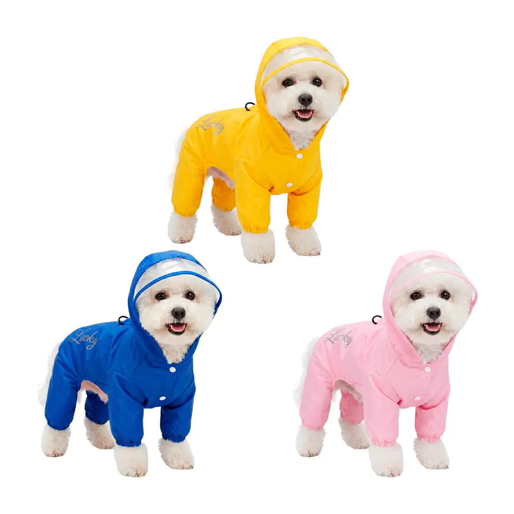 Chamarra impermeable para mascota con visera y detalles reflectantes,…
