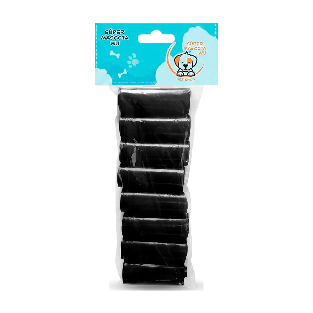 Blíster con 8 rollos de bolsa en color negro para heces de mascota / …