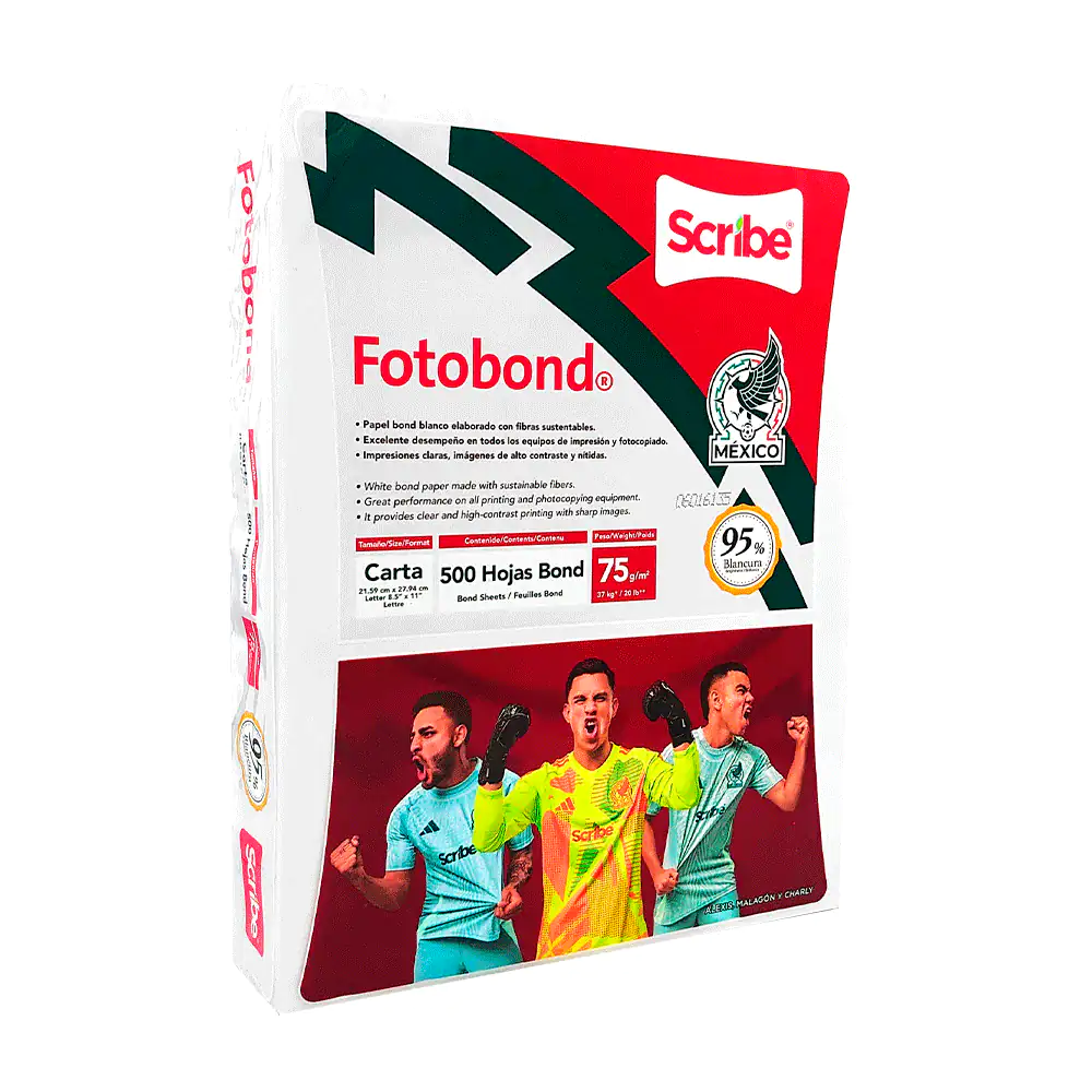 Paquete scribe fotobond con 500 hojas blancas tamaño carta / 1233