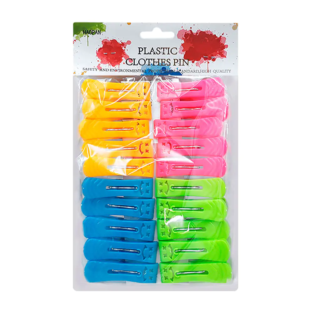 Paquete con 20 pinzas de plástico para la ropa, variedad de colores /…