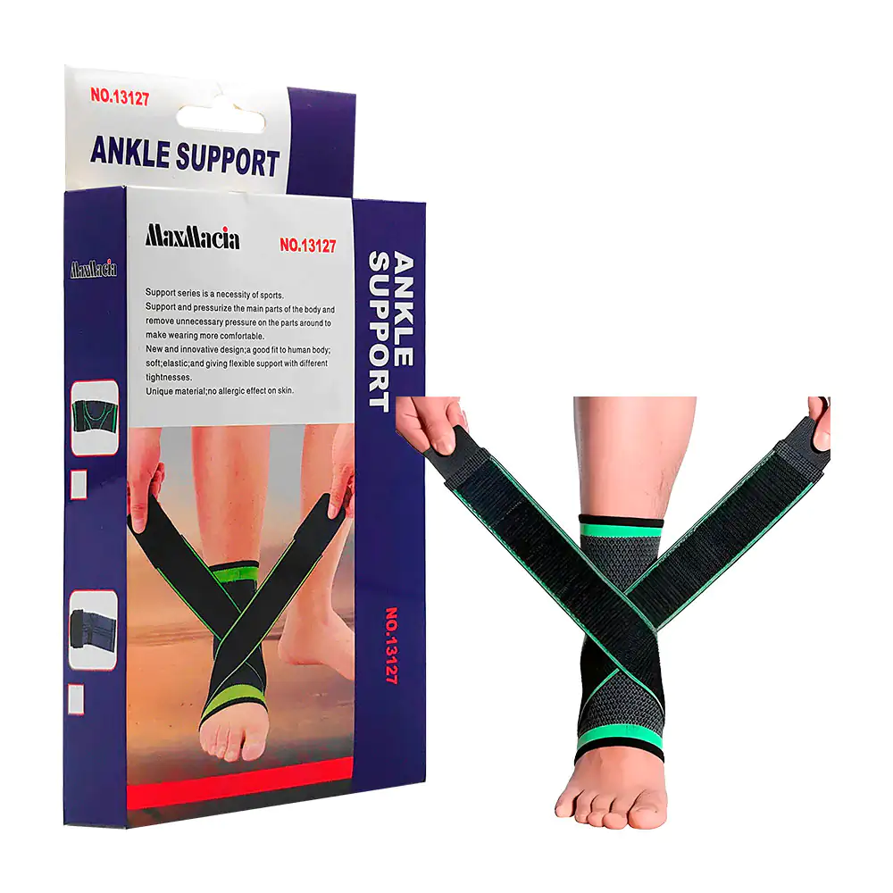 Tobillera de compresión ajustable con bandas de velcro / ankle suppor…