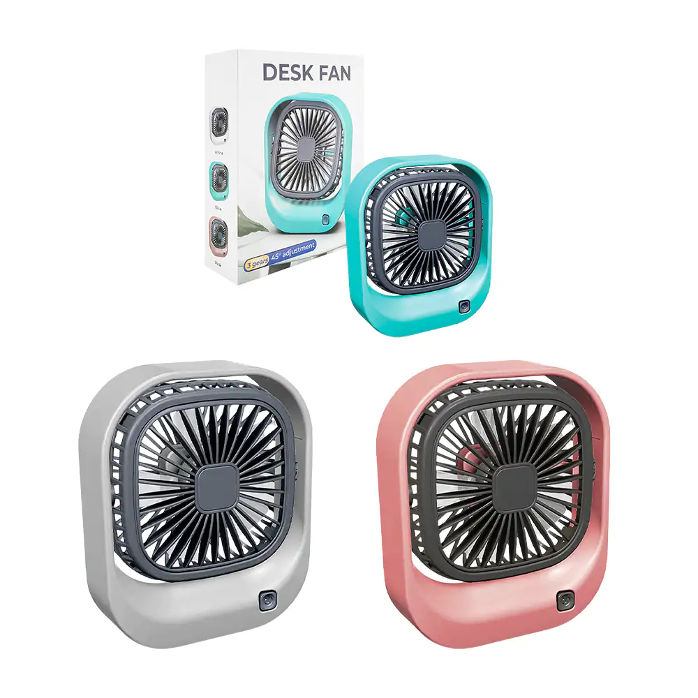 Ventilador compacto recargable, ajustable a 45°, silencioso con 3 mod…