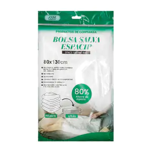 Bolsa de plástico con válvula de vacío para reducir espacio, 80x130cm