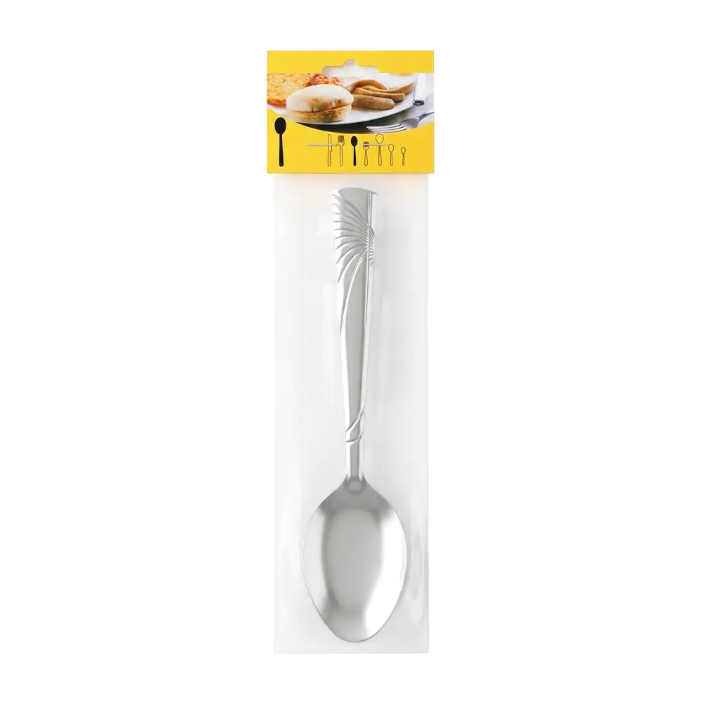 Paquete con 12 cucharas metálicas con relieve tipo curvas