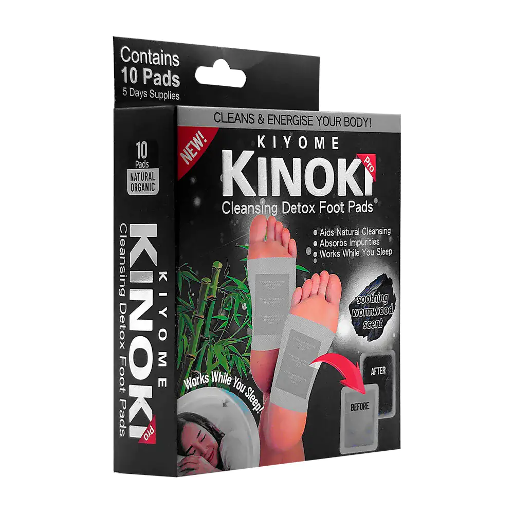 Caja con 10 parches kinoki desintoxicantes con extracto de carbón act…