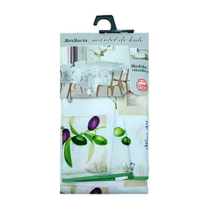 Mantel maxmacia con diseño clásico, temática olivas, 140x240cm / 14253